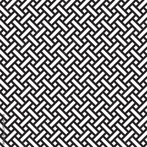 Fototapeta Seamless vector pattern. Minimalistic black and white weave.