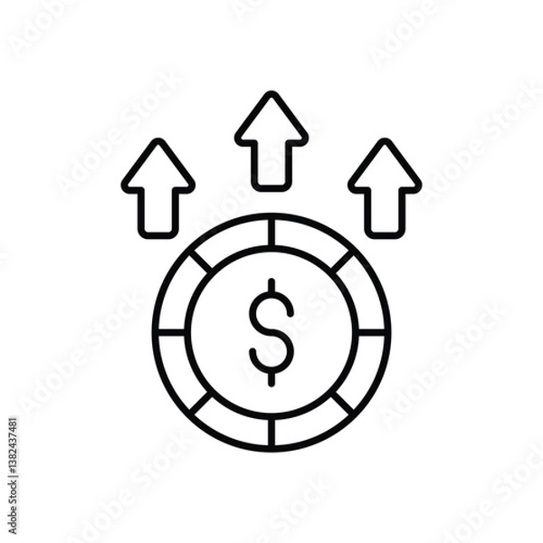 Fototapeta Increase icon isolated on a white background. Vector illustration.