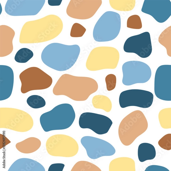 Fototapeta A pattern of multicolored circles on a white background