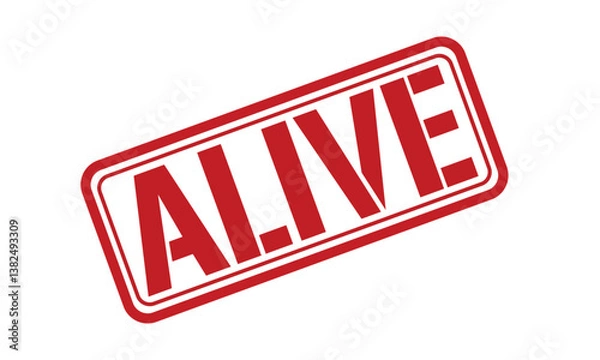 Obraz ALIVE red stamp text vector, rubber stamp
