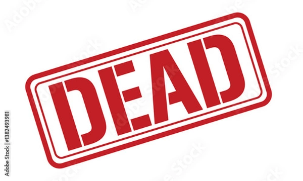 Obraz DEAD red stamp text vector, rubber stamp