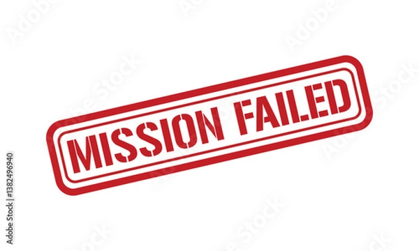Obraz MISSION FAILED red stamp text vector, rubber stamp