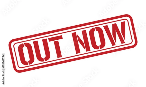 Obraz OUT NOW red stamp text vector, rubber stamp
