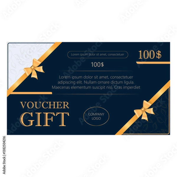 Obraz vector illustration. certificate, voucher, gift card