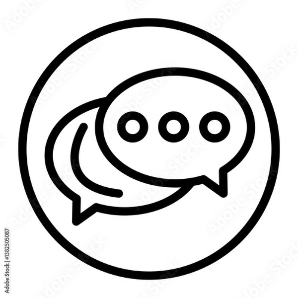 Obraz Chat Bubble Vector Line Icon Design