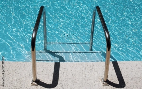 Fototapeta Overhead View of a Pool with Ladder