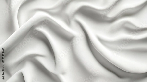 Fototapeta Elegant White Flowing Texture Background By Generated AI