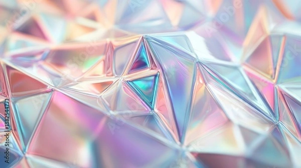 Fototapeta Pastel Geometric Triangle Pattern Background By Generated AI