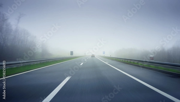 Fototapeta Fog on the highway