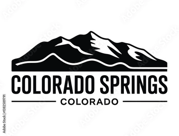 Fototapeta A striking vector illustration of the Colorado Springs skyline featuring iconic landmarks and mountain scenery, perfect for city branding, tourism, and local business identity.