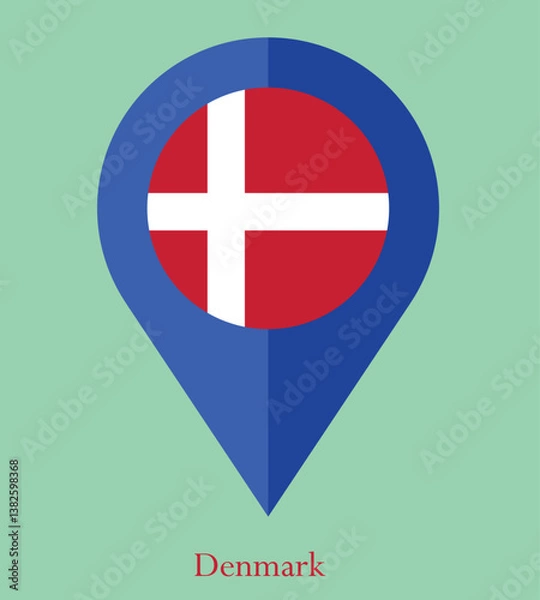 Fototapeta Flag Of Denmark, Denmark flag, National flag of Denmark.