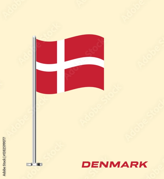 Fototapeta Flag Of Denmark, Denmark flag, National flag of Denmark. crossed Table flag of Denmark.