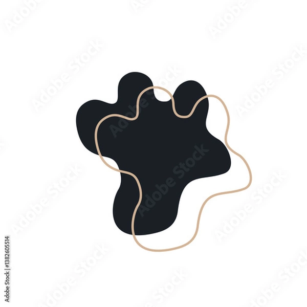 Obraz abstrack black shape and line