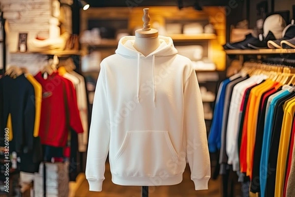 Obraz Blank white hoodie displayed in store