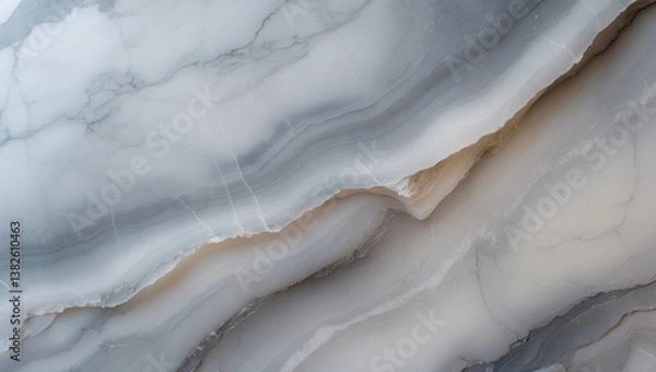 Obraz Modern grey limestone texture background in white light of a polished empty wall covering. Concept of luxury gray concrete stone tabletop view, grunge seamless rustic marble slab.