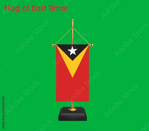 Fototapeta Flag Of East Timor, East Timor flag, National flag of East Timor. table flag of East Timor.