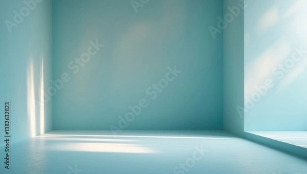 Fototapeta Abstract blue color gradient studio background for product display. Empty space with copy area.