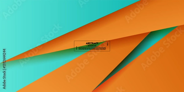 Obraz Colorful orange and green abstract background with overlapping squares background. 3D view with shadow pattern shapes. Vector Eps10