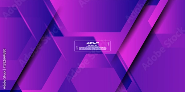 Fototapeta Abstract 3D background with purple and blue gradient colors. Hexagonal pattern overlay shapes. Cool design. Vector Eps10