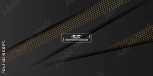 Fototapeta Abstract futuristic black ash background with lines and shadows. Eps10 vector