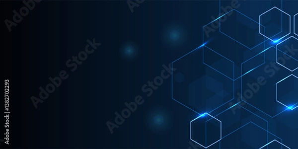 Fototapeta Abstract background consisting of set of hexagonal cells. Modern innovation communication technology business background. Background illustration vector. eps10