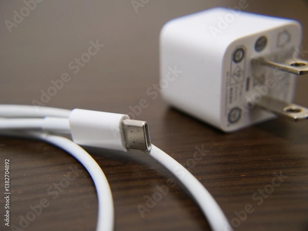 Fototapeta  充電器　コンセント　プラグ　コード　機器 