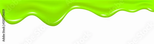 Obraz Green dripping slime texture, flowing paint, splash of juice.