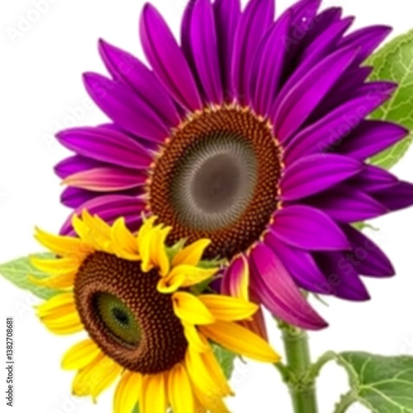 Fototapeta sunflower on white background