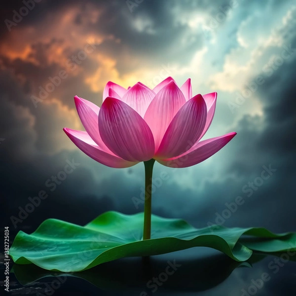 Obraz lotus flower on blue sky