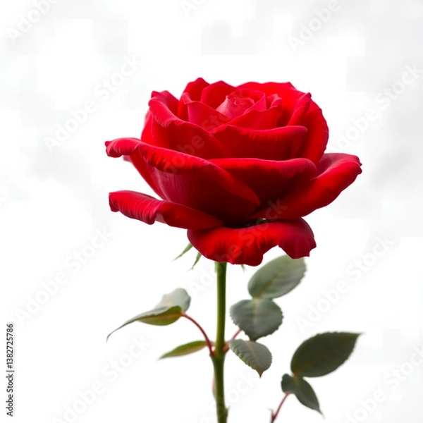 Fototapeta red rose on a white background