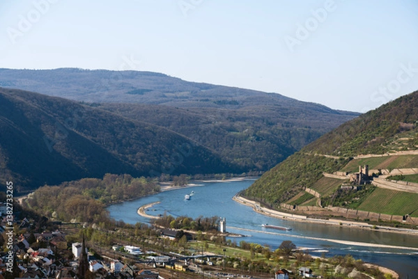 Obraz Blick auf den Rhein vom Rochusberg, April 2025