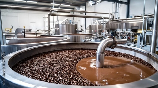Obraz Circular tank mixing liquid chocolate images