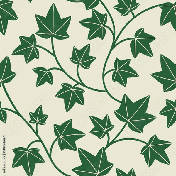 Obraz green leaves seamless pattern