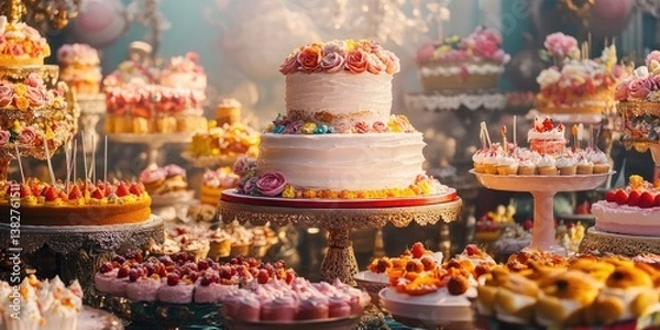 Fototapeta Elegant Dessert Buffet Display