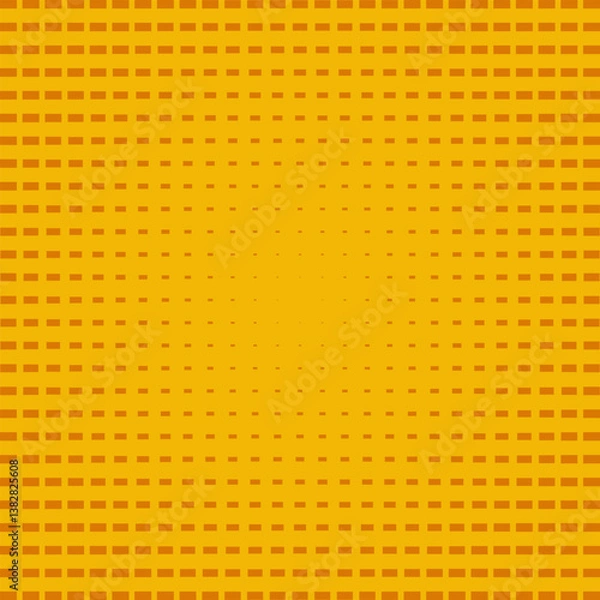 Fototapeta Radial Gradient Rectangles Orange Halftone Pattern