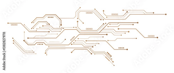 Fototapeta Vector technology lines circuit and dots on concept network connection.