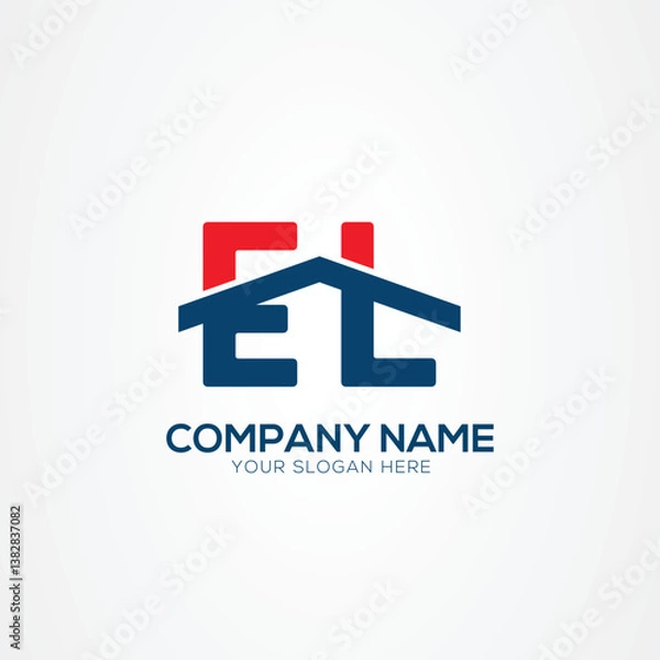 Fototapeta EL or LE Creative Modern Letters Logo Design Element