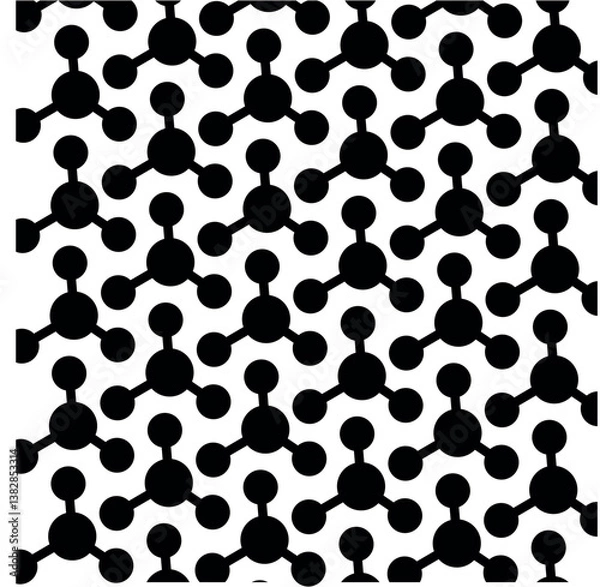 Fototapeta black and white seamless pattern with dots