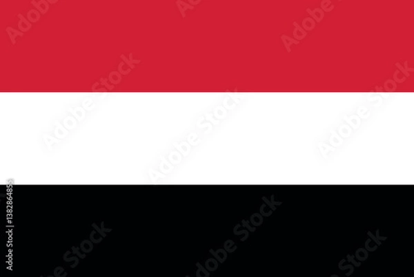 Obraz National Flag of Yemen, Emblem of the Yemeni, symbol of country pride and independence ideal