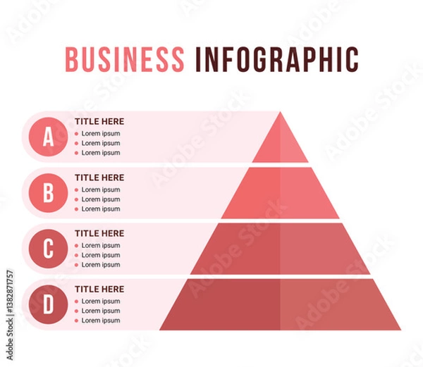 Obraz Triangle pyramid infographic template for business presentation