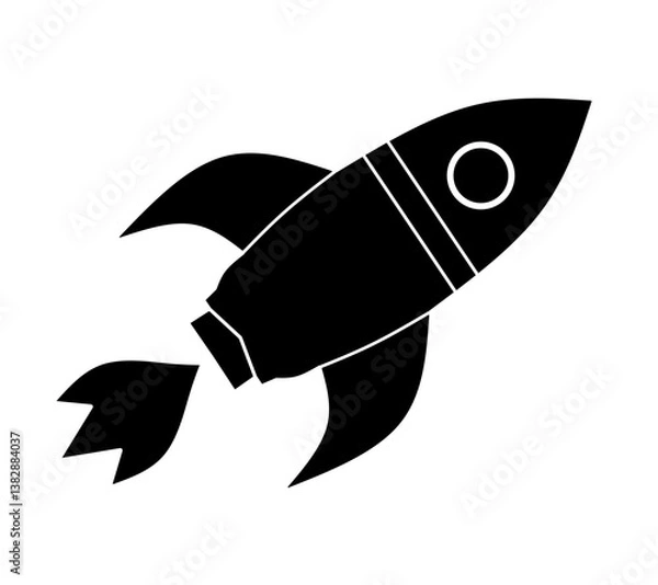 Fototapeta Rocket illustration vector with trendy design. rocket icon