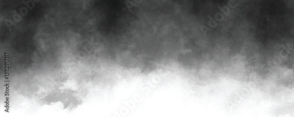 Fototapeta Dreamy stormy black and white watercolor texture with artistic grunge patterns

