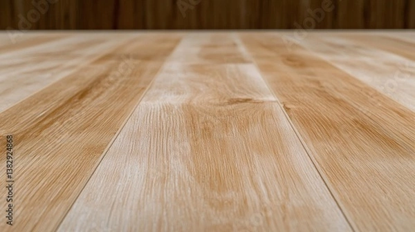 Obraz Perspective of wood flooring fading into wood paneling in the distance
