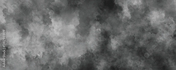 Fototapeta Dark and ethereal cloudy watercolor wash with a soft dreamy monochrome aesthetic


