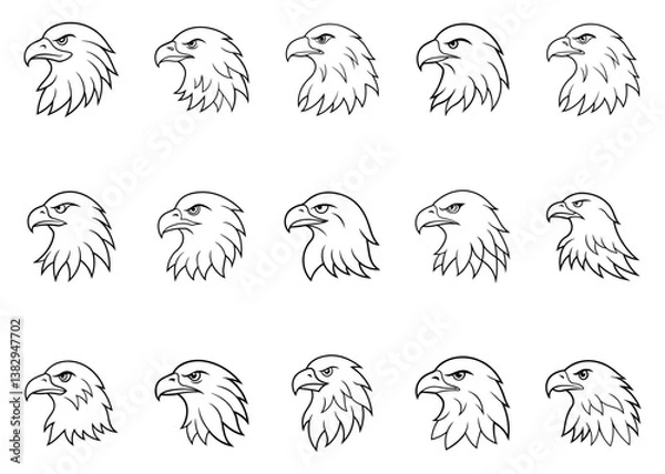 Obraz Eagles head hand drawing line art vector illustration design
