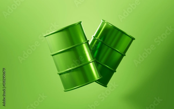 Fototapeta Gasoline with a recyclable logo, Environmental protection concept, 3d rendering.
