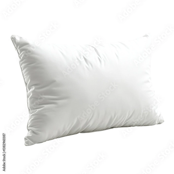 Fototapeta Soft and Plush White Pillow for Comfortable Sleeping and Resting on a Clean Background Ideal for Home and Bedroom Decor