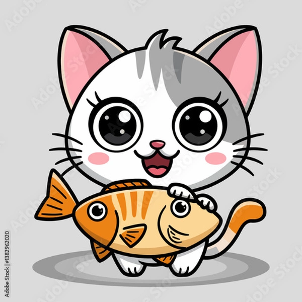 Obraz Cat With Fish