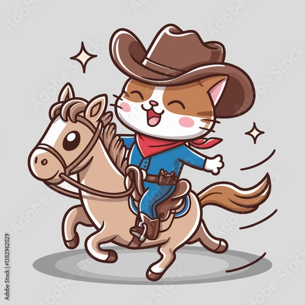 Obraz Cat With Horse Vector 