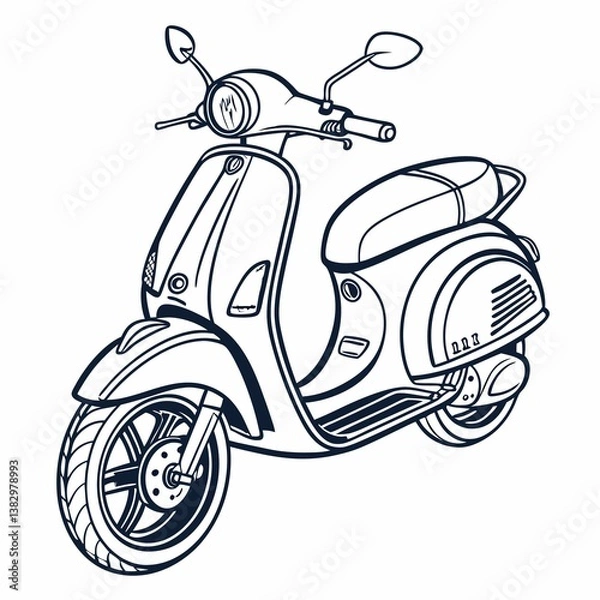 Obraz vintage scooter vector illustration